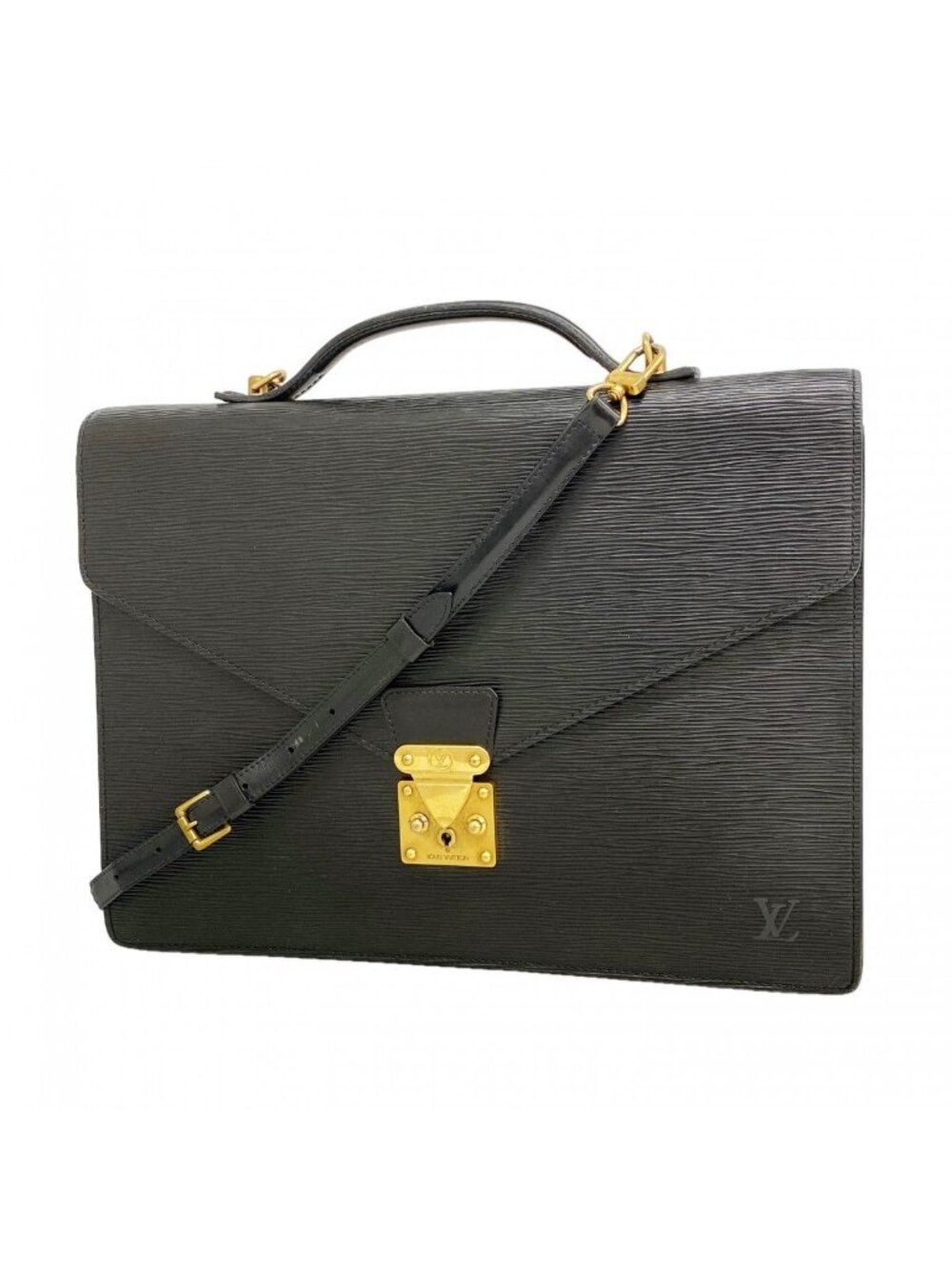 Louis Vuitton Briefcase Epi Porte Documents Bandouliere Noir 2-Way